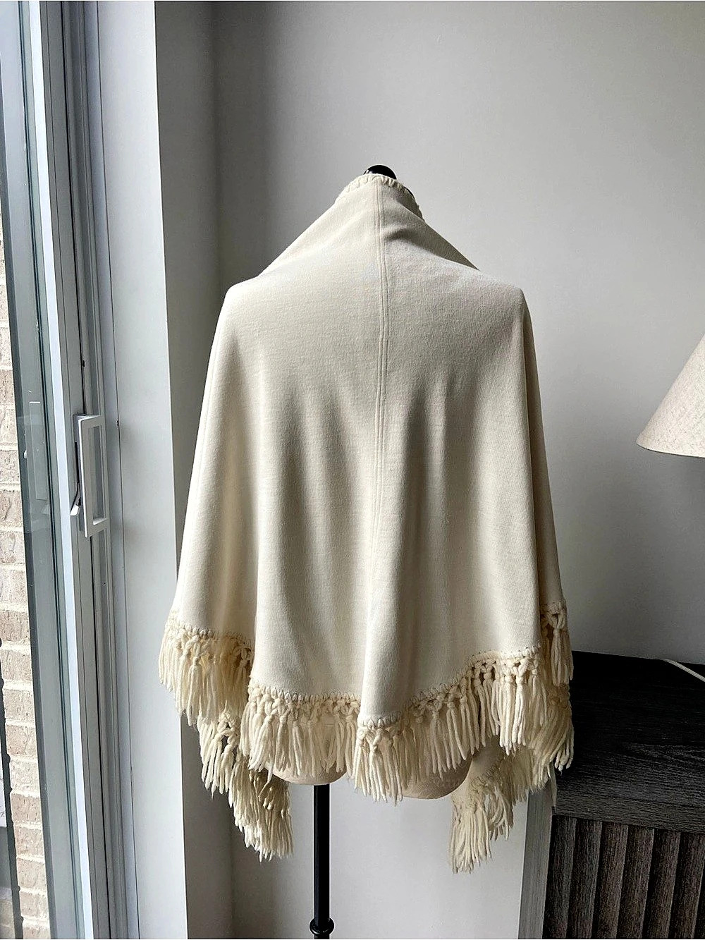 Cream Fringe Wrap Like New